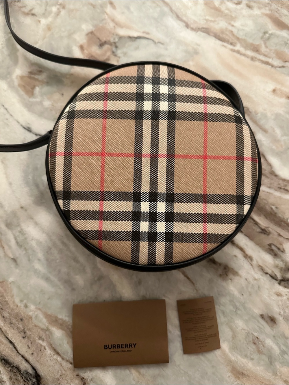 Burberry Louise Vintage Check Round Crossbody Bag